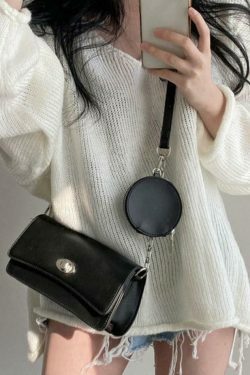 Coquette Aesthetic V-Neck Sweater: Y2K Fashion Loose Fit with Rolled Hem Detail