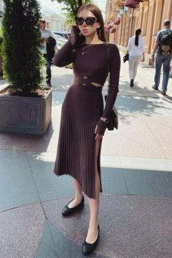 Coquette Aesthetic Verandah Pleated Skirt Set - Y2K Fashion Statement Piece