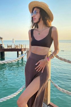 Coquette Aesthetic Verandah Pleated Skirt Set - Y2K Fashion Statement Piece