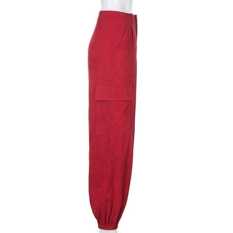 Coquette Aesthetic Vine Red Cargo Pants - Y2K Fashion Women's Grunge Style Outfit Coquette Aesthetic Vine Red Cargo Pants - Y2K Fashion Women's Grunge Style Outfit