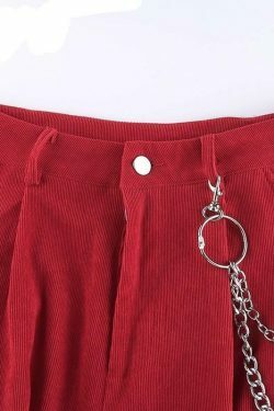 Coquette Aesthetic Vine Red Cargo Pants - Y2K Fashion Women's Grunge Style Outfit