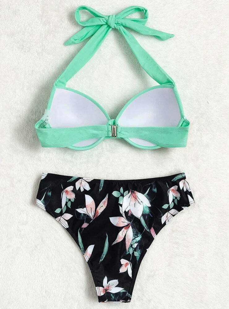 Coquette Aesthetic Vintage Swimsuit Bikini with Sexy Print Coquette Aesthetic Vintage Swimsuit Bikini with Sexy Print