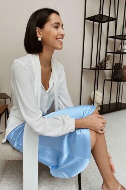 Coquette Aesthetic Vivian Silk High Waist Cargo Skirt