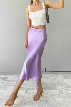 Coquette Aesthetic Vivian Silk High Waist Cargo Skirt