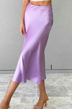 Coquette Aesthetic Vivian Silk High Waist Cargo Skirt