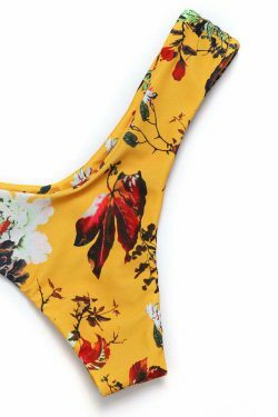 Coquette Aesthetic White Cami Bra & Printed Thong Bikini - Y2K Fashion Swimwear