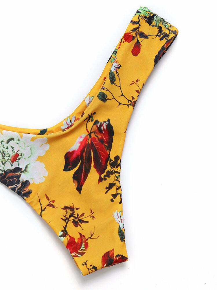 Coquette Aesthetic White Cami Bra & Printed Thong Bikini - Y2K Fashion Swimwear Coquette Aesthetic White Cami Bra & Printed Thong Bikini - Y2K Fashion Swimwear