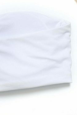 Coquette Aesthetic White Cami Bra & Printed Thong Bikini - Y2K Fashion Swimwear