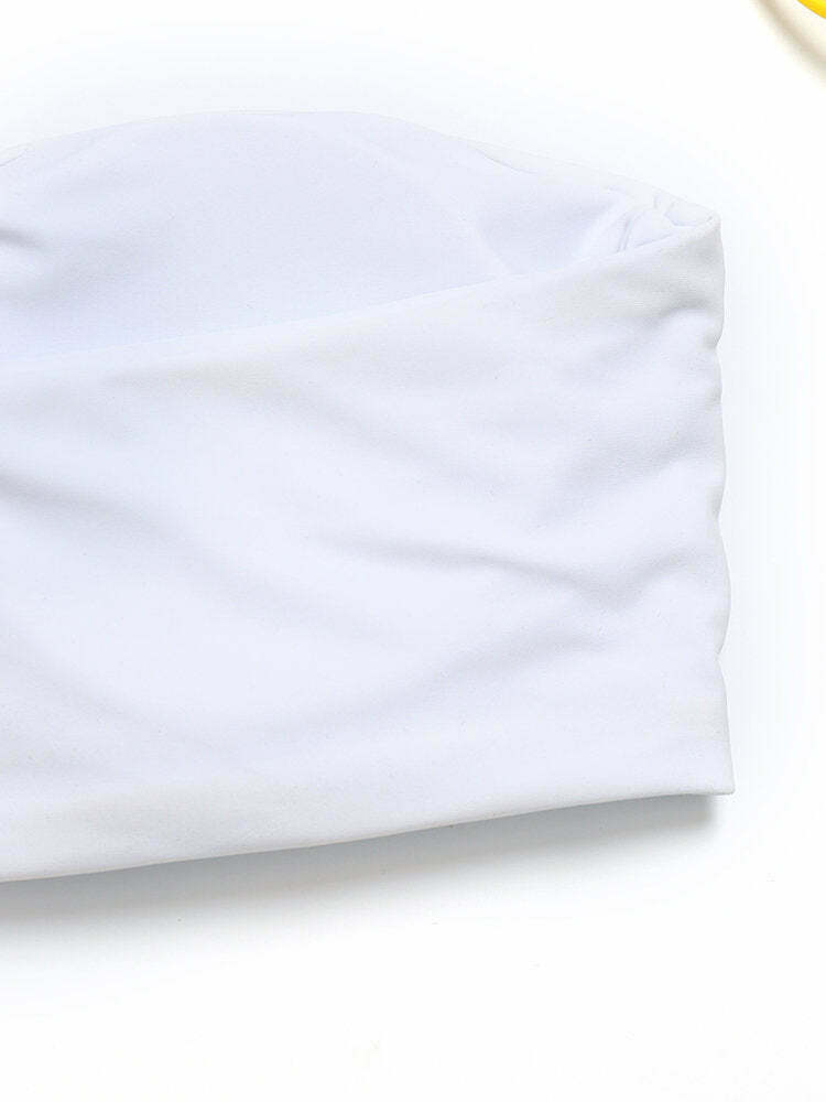 Coquette Aesthetic White Cami Bra & Printed Thong Bikini - Y2K Fashion Swimwear Coquette Aesthetic White Cami Bra & Printed Thong Bikini - Y2K Fashion Swimwear