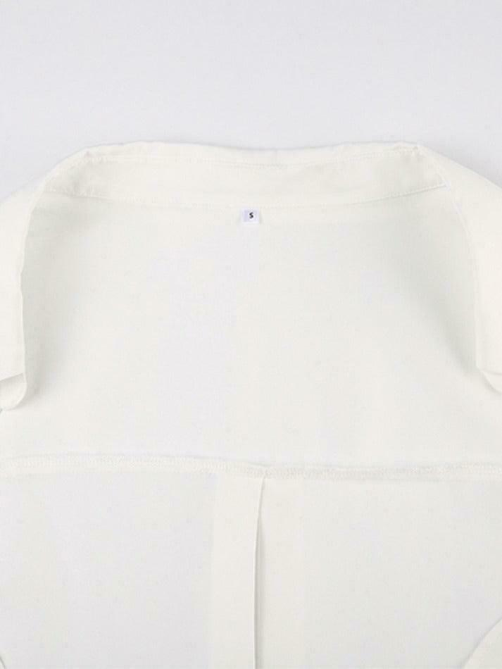 Coquette Aesthetic White Cardigan: Y2K Fashion Long Sleeve Blouse Coquette Aesthetic White Cardigan: Y2K Fashion Long Sleeve Blouse