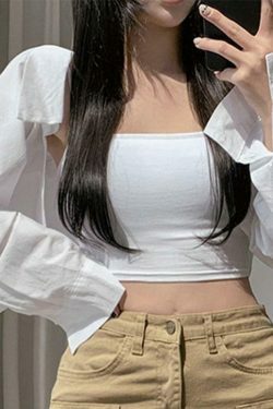 Coquette Aesthetic White Cardigan: Y2K Fashion Long Sleeve Blouse