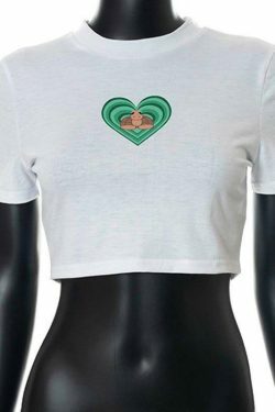 Coquette Aesthetic White Crop Top: Y2K Fashion for Women - Grunge Style, Pastel Goth, Cute