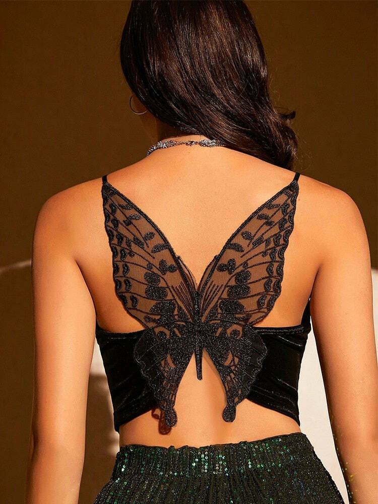 Coquette Aesthetic Winged Serenity Cami Top - Y2K Fashion for Women