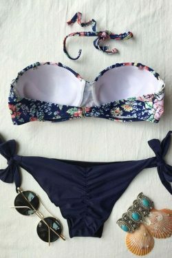 Coquette Aesthetic Women's Printed Underwire Bikini Set