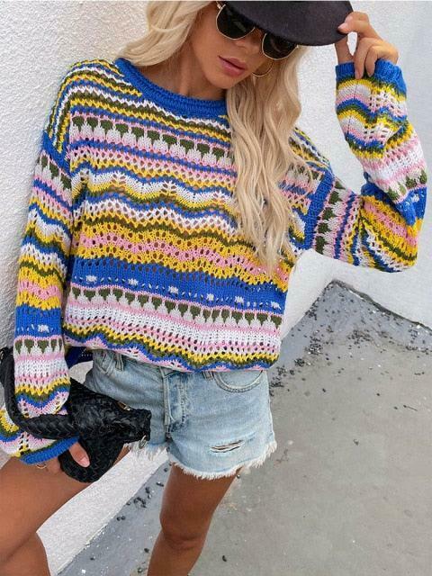 Coquette Aesthetic Wonderland Knitted Sweatshirt - Y2K Fashion Grunge Style Cute Tops & Cargo Skirt
