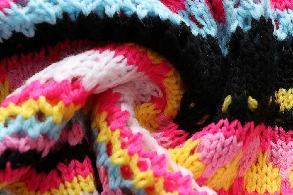 Coquette Aesthetic Wonderland Knitted Sweatshirt - Y2K Fashion Grunge Style Cute Tops & Cargo Skirt