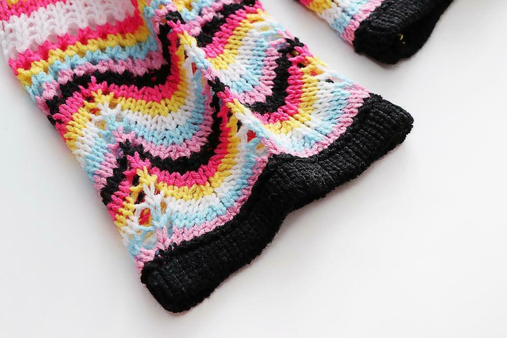 Coquette Aesthetic Wonderland Knitted Sweatshirt - Y2K Fashion Grunge Style Cute Tops & Cargo Skirt