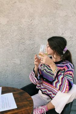 Coquette Aesthetic Wonderland Knitted Sweatshirt - Y2K Fashion Grunge Style Cute Tops & Cargo Skirt