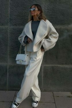 Coquette Aesthetic Woolen Placket Design Cardigan Jacket - Y2K Fashion Statement