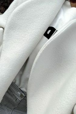 Coquette Aesthetic Woolen Placket Design Cardigan Jacket - Y2K Fashion Statement