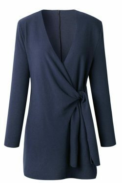 Coquette Aesthetic Woolen V-Neck Belted Cardigan Coat