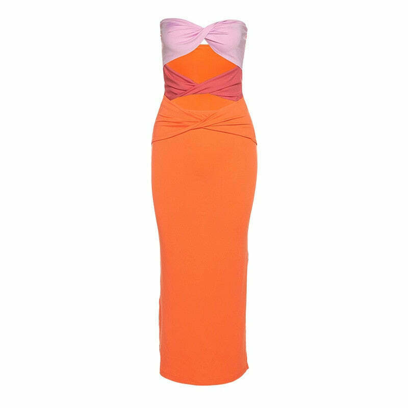 Coquette Aesthetic Y2K Dress: Strapless Bodycon for Women - Grunge Style Fashion Statement