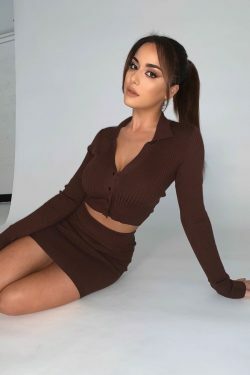 Coquette Aesthetic Y2K Fashion Shaina Mini Bodycon Skirt Set