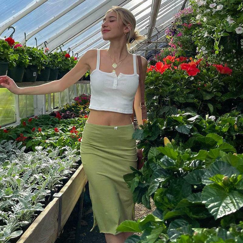 Coquette Aesthetic Y2K Fashion Silk Slit Bodycon Skirt Coquette Aesthetic Y2K Fashion Silk Slit Bodycon Skirt