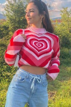 Coquette Aesthetic Y2K Sweater - Lovers Bay's Vintage-Inspired Fashion Statement