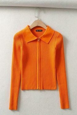 Coquette Aesthetic Y2K Zip-Up Top for Women - Grunge Style Cargo Skirt Outfit