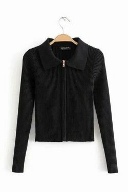 Coquette Aesthetic Y2K Zip-Up Top for Women - Grunge Style Cargo Skirt Outfit