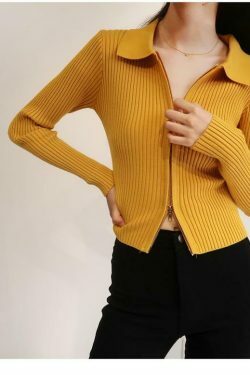 Coquette Aesthetic Y2K Zip-Up Top for Women - Grunge Style Cargo Skirt Outfit