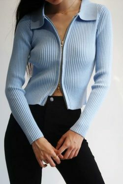 Coquette Aesthetic Y2K Zip-Up Top for Women - Grunge Style Cargo Skirt Outfit