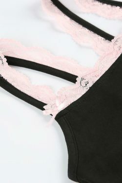 Coquette Lace-Trim Bodysuit: Y2K Fashion Staple - Grunge, Cute Tops, Pastel Goth, Cargo Skirt &