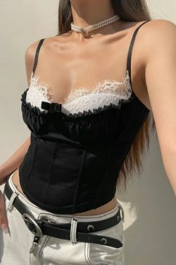 Coquette Lace Camisole: Y2K Fashion Aesthetic Top for Women