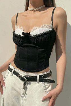 Coquette Lace Camisole: Y2K Fashion Aesthetic Top for Women