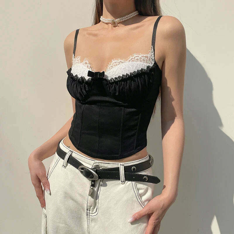Coquette Lace Camisole: Y2K Fashion Aesthetic Top for Women Coquette Lace Camisole: Y2K Fashion Aesthetic Top for Women