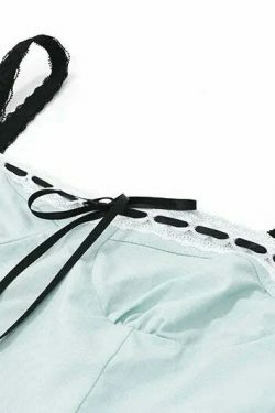 Coquette Lace Embrace: Y2K Fashion Top for Women - Grunge Aesthetic, Pastel Goth, Cute, and Comfy