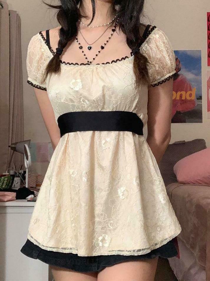 Coquette Lace Slim-Fit Top - Y2K Aesthetic Fashion Statement Coquette Lace Slim-Fit Top - Y2K Aesthetic Fashion Statement