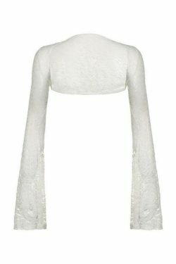 Coquette Lace Smock Shirt - Y2K Aesthetic Long Sleeve Top