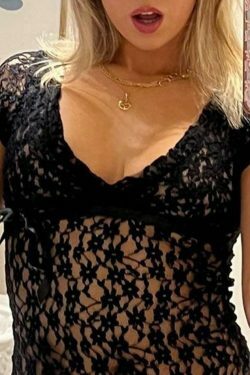 Coquette Lace V-Neck Tie-Up Blouse: Y2K Fashion with Grunge & Pastel Goth Vibes