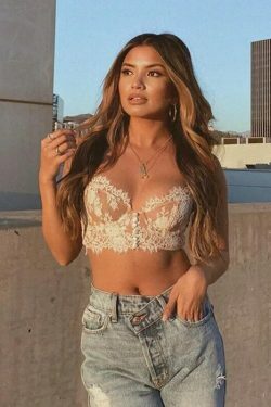 Coquette Serenade in Lace Cropped Cami - Y2K Fashion Aesthetic Tops for Women