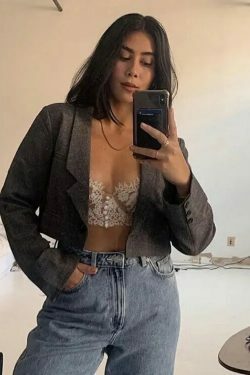 Coquette Serenade in Lace Cropped Cami - Y2K Fashion Aesthetic Tops for Women