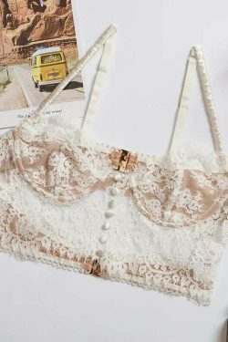 Coquette Serenade in Lace Cropped Cami - Y2K Fashion Aesthetic Tops for Women