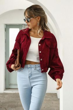 Corduroy Comfort Coat: Y2K Fashion Staple for Coquette Aesthetic with a Grunge Twist