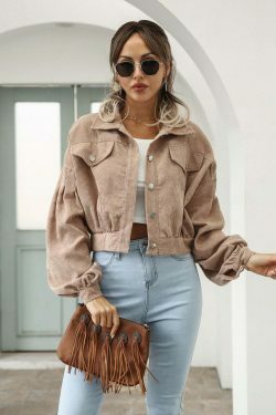 Corduroy Comfort Coat: Y2K Fashion Staple for Coquette Aesthetic with a Grunge Twist