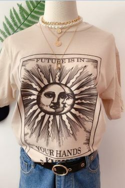 Cosmic Aesthetic T-shirt: Y2K Fashion with Coquette and Grunge Style