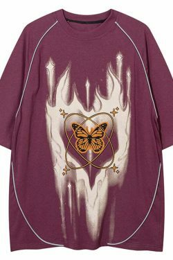 Cosmic Butterfly Graphic Tee - Y2K Fashion Aesthetic Top for Women - Coquette Style Grunge Outfit