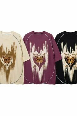 Cosmic Butterfly Graphic Tee - Y2K Fashion Aesthetic Top for Women - Coquette Style Grunge Outfit