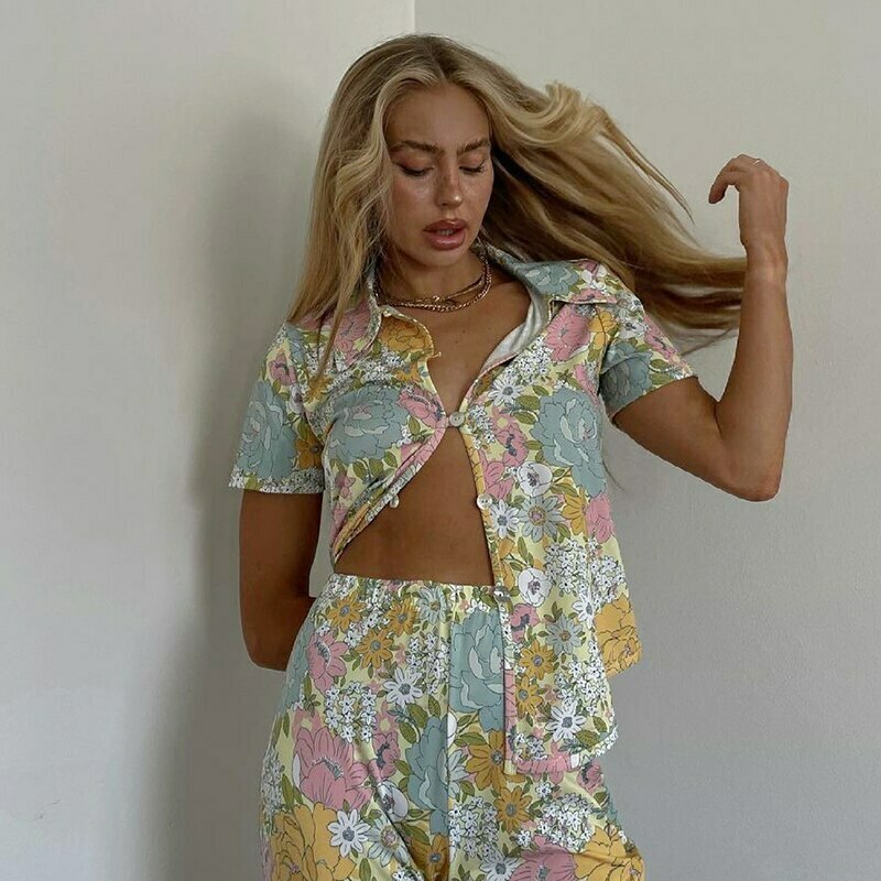 Cottagecore Aesthetic Floral Shirt - Y2K Fashion Women's Top